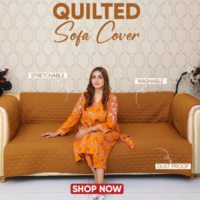 COTTON QUILTED SOFA RUNNER - SOFA COAT
