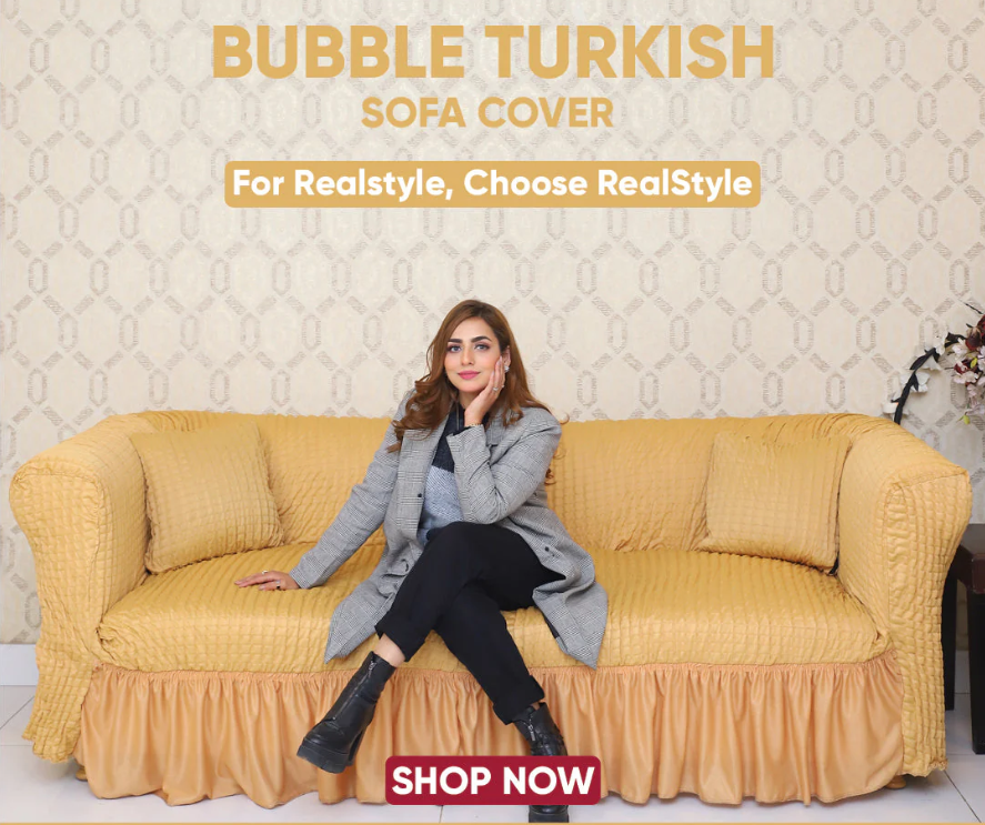RUFFELED SUR SUCKER TURKISH SOFA COVER