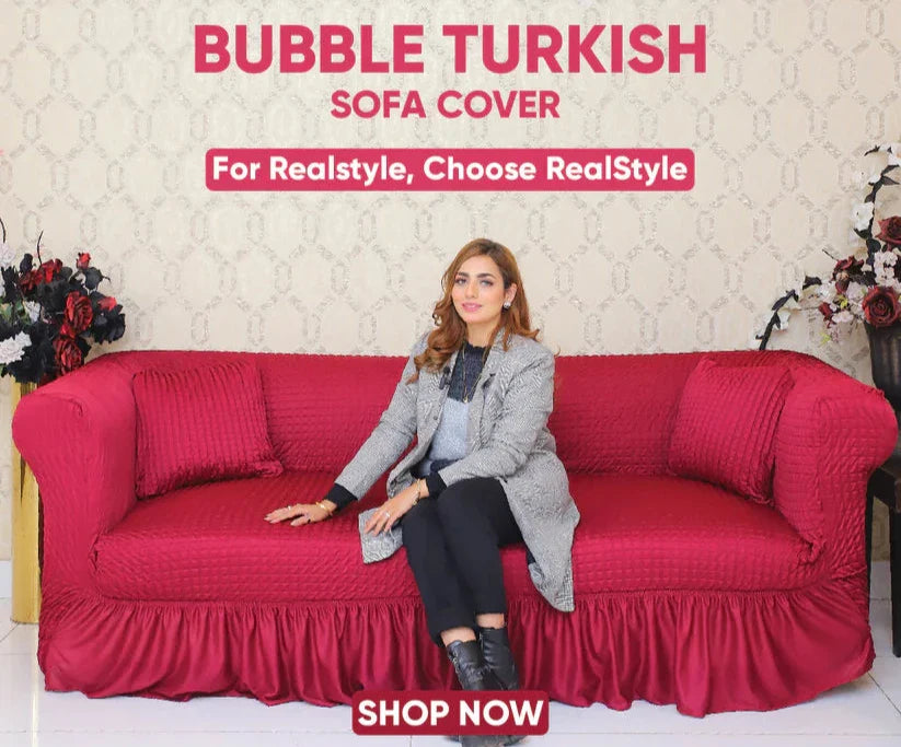 RUFFELED SUR SUCKER TURKISH SOFA COVER