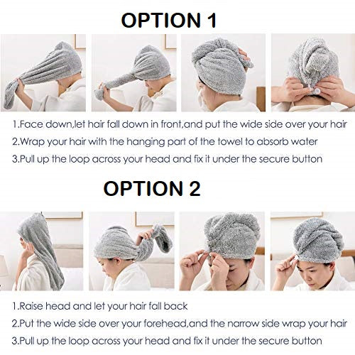 Best Hair Drying Cap Towel Hair Wrap Towel Quick Dry Cap Single piece 100% Cotton Turbie Hair Dryer Cap Towel - for diffrence color Hair Wrap Towel