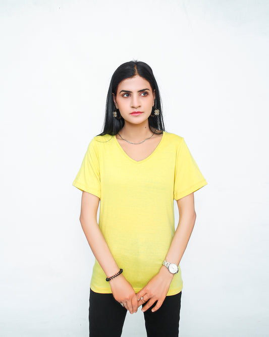 Ladies V-Neck Short Sleeve Vest Tee Shirt
