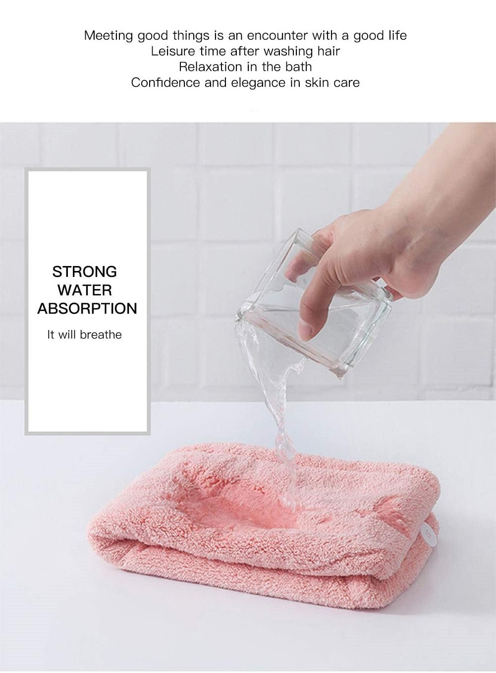 Best Hair Drying Cap Towel Hair Wrap Towel Quick Dry Cap Single piece 100% Cotton Turbie Hair Dryer Cap Towel - for diffrence color Hair Wrap Towel