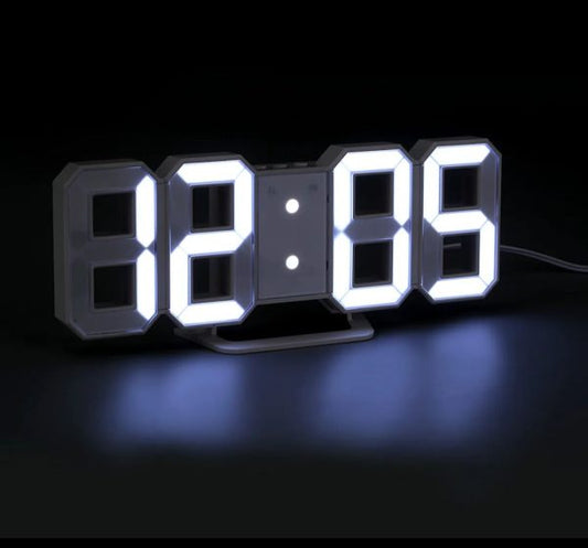 Led Digital Wall Clock Large Night Light Alarm Clock