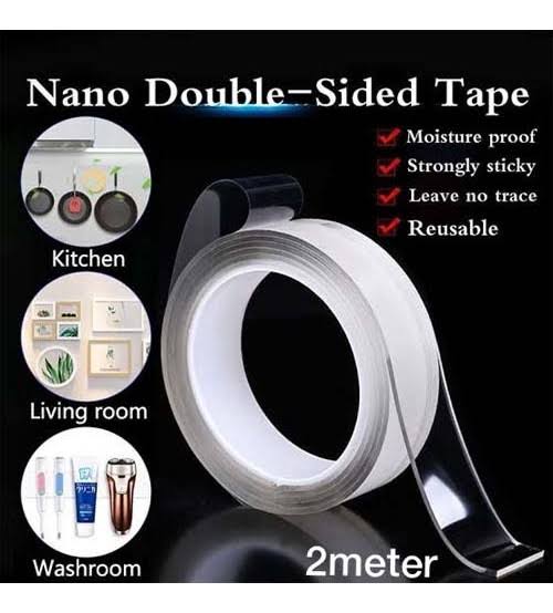 Nano Double-sided Tape (1 Meters) – Washable, Reusable, And Strong Adhesive For Multi-purpose Use